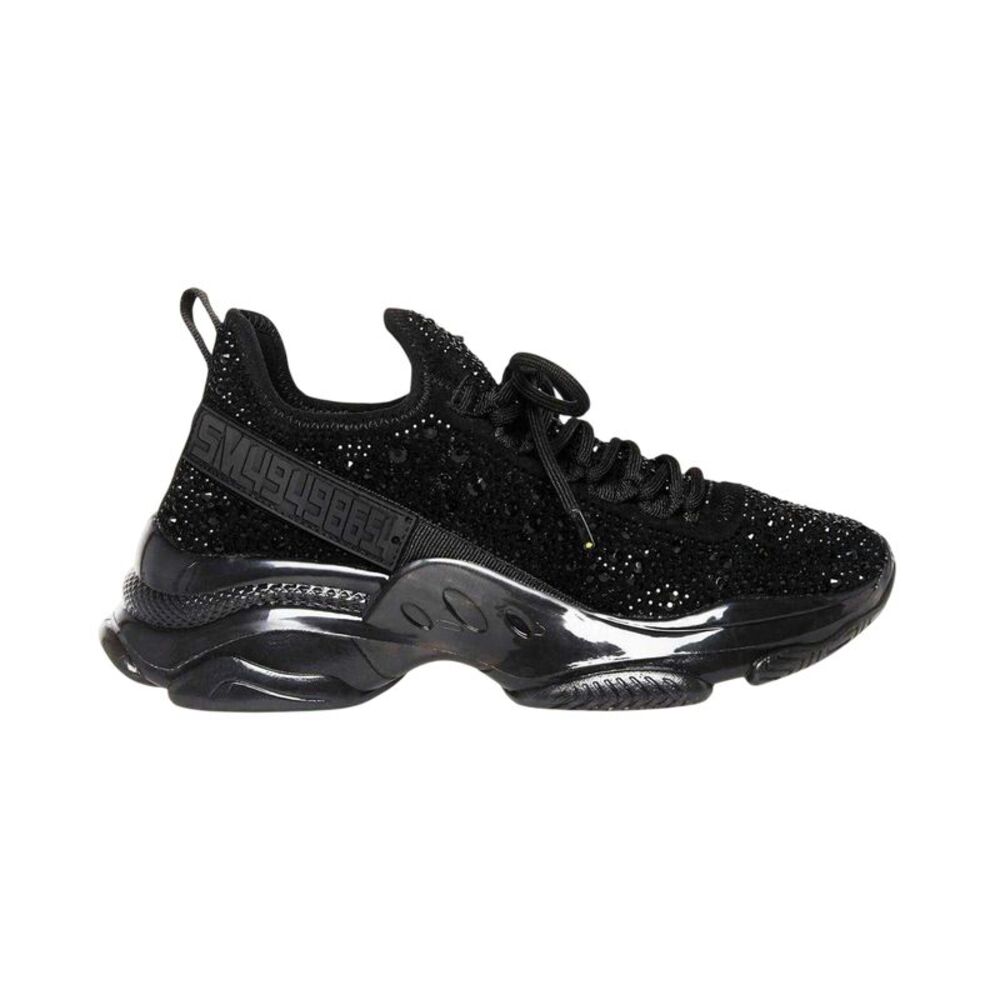 Steve Madden Womens/Ladies Maxima-R Embellished Mesh Sneakers / Black